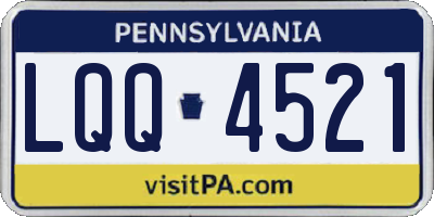 PA license plate LQQ4521