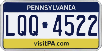 PA license plate LQQ4522