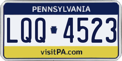 PA license plate LQQ4523