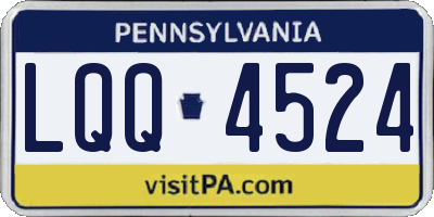 PA license plate LQQ4524