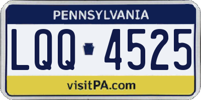PA license plate LQQ4525