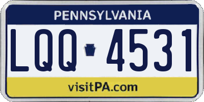 PA license plate LQQ4531