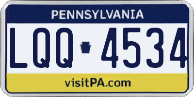 PA license plate LQQ4534
