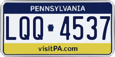 PA license plate LQQ4537