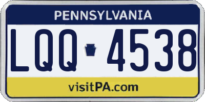 PA license plate LQQ4538