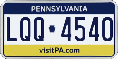 PA license plate LQQ4540