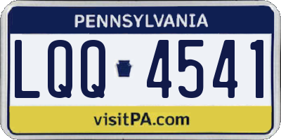 PA license plate LQQ4541