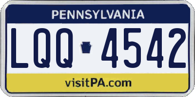 PA license plate LQQ4542