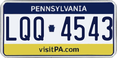PA license plate LQQ4543