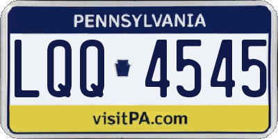 PA license plate LQQ4545
