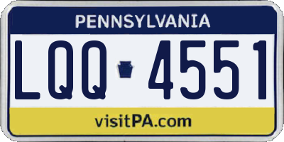 PA license plate LQQ4551