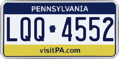 PA license plate LQQ4552