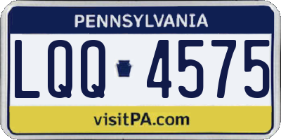 PA license plate LQQ4575