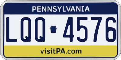 PA license plate LQQ4576