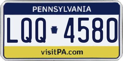 PA license plate LQQ4580