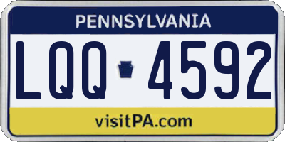 PA license plate LQQ4592