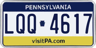 PA license plate LQQ4617