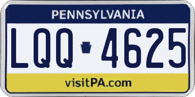 PA license plate LQQ4625