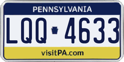 PA license plate LQQ4633