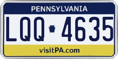 PA license plate LQQ4635