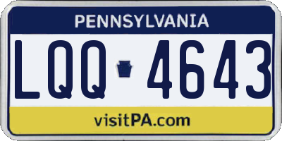 PA license plate LQQ4643