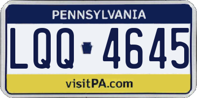 PA license plate LQQ4645