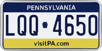PA license plate LQQ4650
