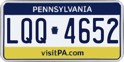 PA license plate LQQ4652