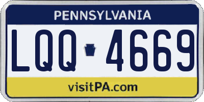 PA license plate LQQ4669