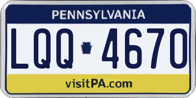 PA license plate LQQ4670