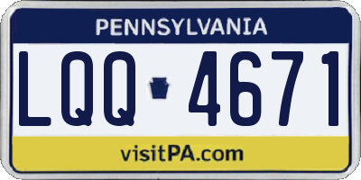PA license plate LQQ4671