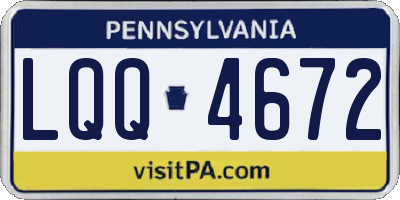 PA license plate LQQ4672