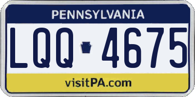 PA license plate LQQ4675