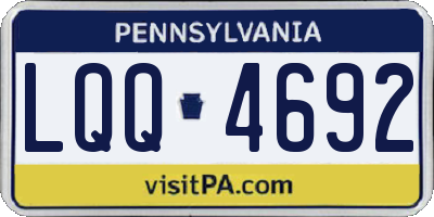 PA license plate LQQ4692