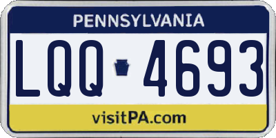 PA license plate LQQ4693