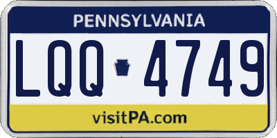 PA license plate LQQ4749
