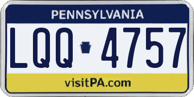 PA license plate LQQ4757