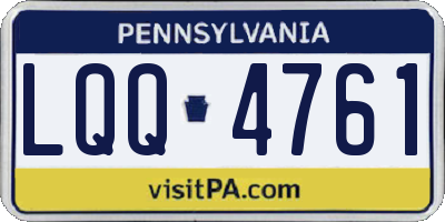 PA license plate LQQ4761