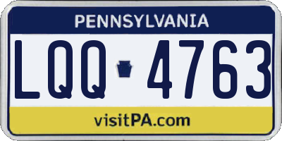 PA license plate LQQ4763