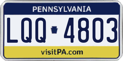 PA license plate LQQ4803