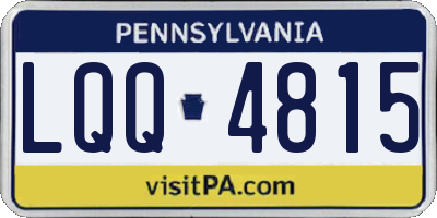 PA license plate LQQ4815