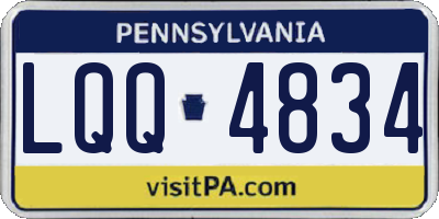 PA license plate LQQ4834