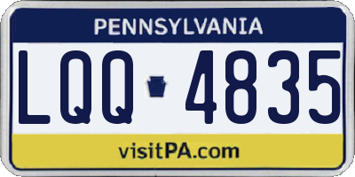 PA license plate LQQ4835