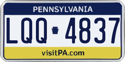 PA license plate LQQ4837