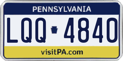 PA license plate LQQ4840