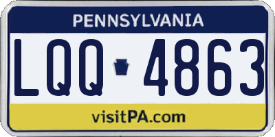 PA license plate LQQ4863