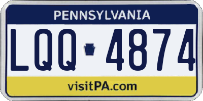 PA license plate LQQ4874