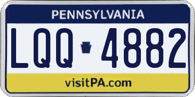 PA license plate LQQ4882