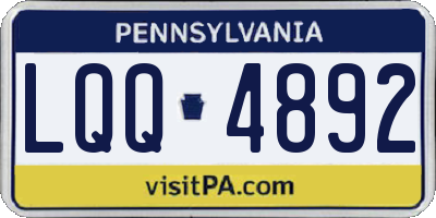 PA license plate LQQ4892