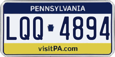 PA license plate LQQ4894